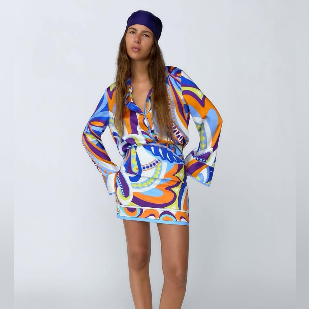 Zara printed shirt multicolored